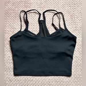 ALO Yoga Black Strappy Racerback Crop Top